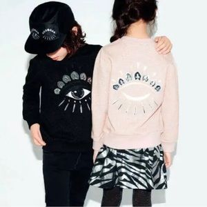 Kenzo Black and Pink Eye Sweatshirts